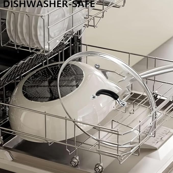 12 Inch Tempered Glass Lid for Lodge 12" Cast Iron Skillets & 7QT Dutch Ovens -Stainless Steel Handle and Rim (12 INCH LID)