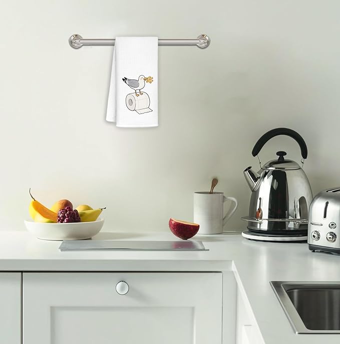 Seagull Hand Towels - Seagulls Gifts for Bird Lovers, Seagull Bird Decor, Coastal Nautical Beach Sea Gull Decorative Hand Dish Tea Towels for Kitchen Bathroom, 16x24 Inch