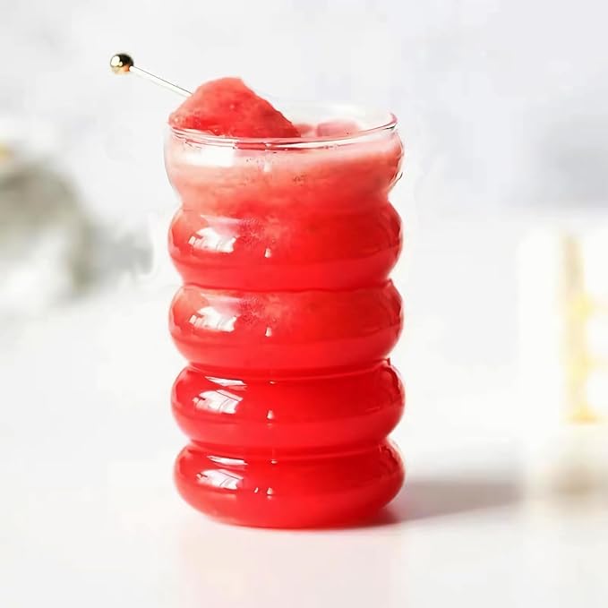 2 Pcs 20oz Drinking Glasses Set with Bamboo Lids and Straws, Cute Iced Coffee Glass Cups, Iced Coffee Tumblers, Thick Drinking Jars for Smoothie, Boba Milk Tea, Ideal for Gift, with Straw Brush