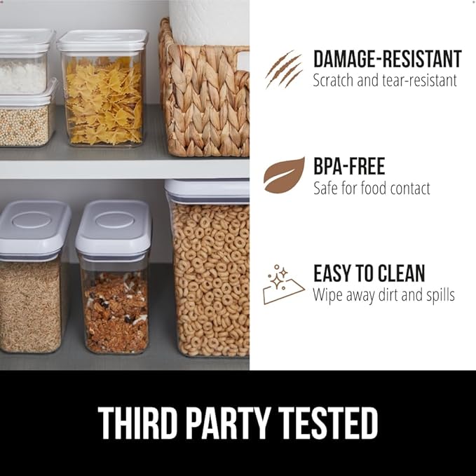 GORILLA GRIP DripGuard Shelf Liner, Non Adhesive Drawer and Kitchen Cabinet Protector, 24x240 Inch, Slip Resistant BPA Free Smooth Surface Plastic Liners for Cabinets, Bathrooms, Closets, Light Gray