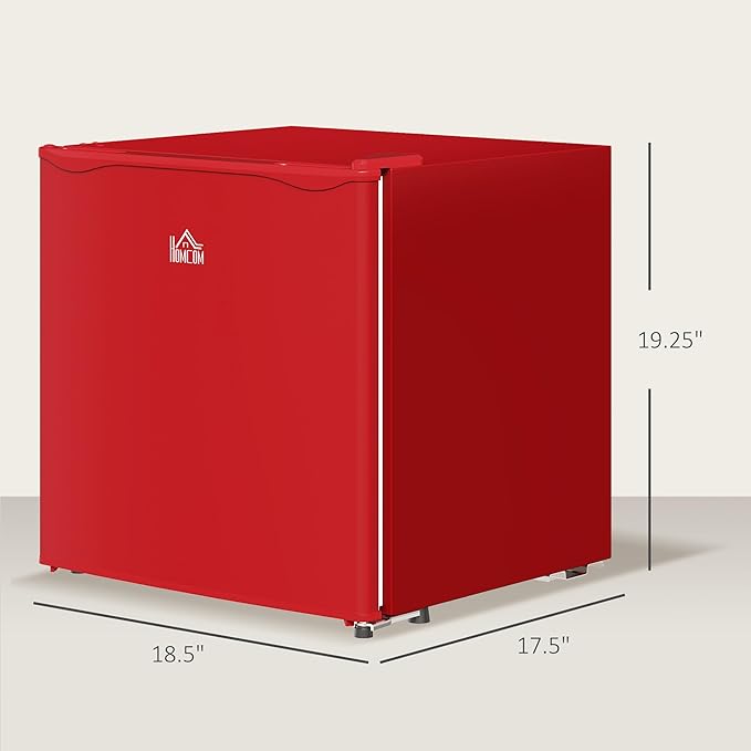HOMCOM Mini Freezer Countertop, 1.1 Cu.Ft Compact Upright Freezer with Removable Shelves, Reversible Door for Home, Dorm, Apartment and Office, Red