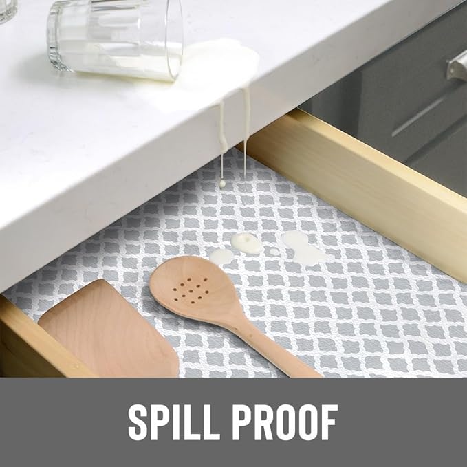 Con-Tact Brand Grip Prints Non-Adhesive Non-Slip Counter Top, Drawer/Shelf Liner, 12" x 20', Talisman Glacier Gray