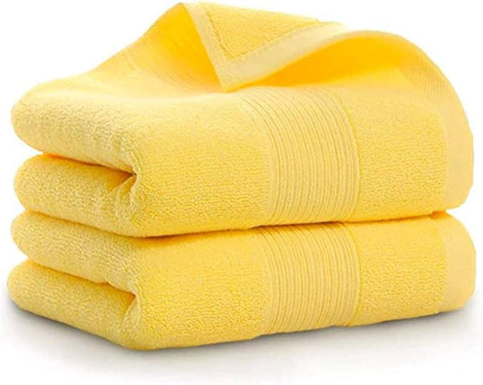 Lchkrep Bathroom Hand Towels (14x30 inch), Home Soft Cotton Super Soft Highly Absorbent Hand Towel for Bath, Hand, Face, Gym and Spa,(Yellow 2 Pack)