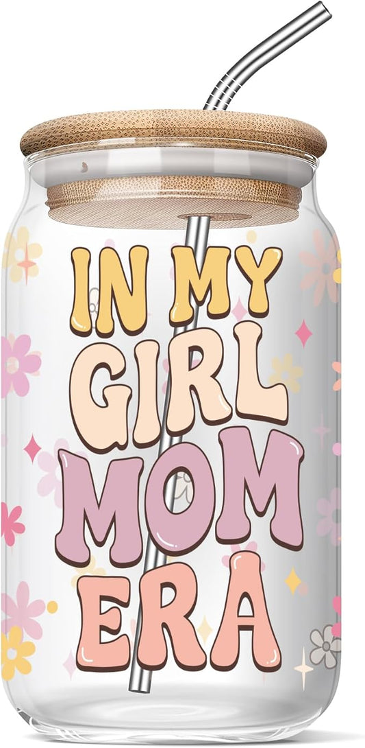 Girl Mom Christmas Gifts - Mothers Day Birthday Gifts for New Moms, Expecting Mother, Mother to Be - In My Girl Mom Era Coffee Cup 16 Oz