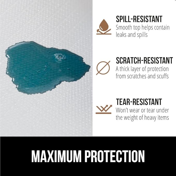 GORILLA GRIP Slip Resistant Drawer and Shelf Liner 2 Pack, Non Adhesive Water Resistant, Easy Clean and Trim, Smooth Surface Liners for Kitchen Cabinet, Shelves, Drawers, Pantry, 12 in x 10 FT, White