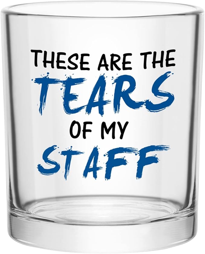 Futtumy These Are The Tears of My Staff Whiskey Glass, Bosses Day Gifts for Man, Gifts for Boss Male, Boss Gifts Men, Christmas Gifts for Boss, Funny Boss Gifts on Bosses Day Christmas Birthday