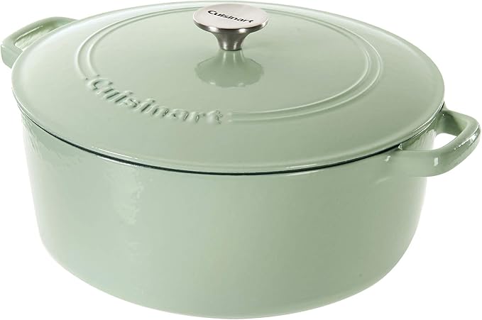 Cuisinart Chef's Classic Enameled Cast Iron Round Covered Casserole (Mint Green, 7- Quart)