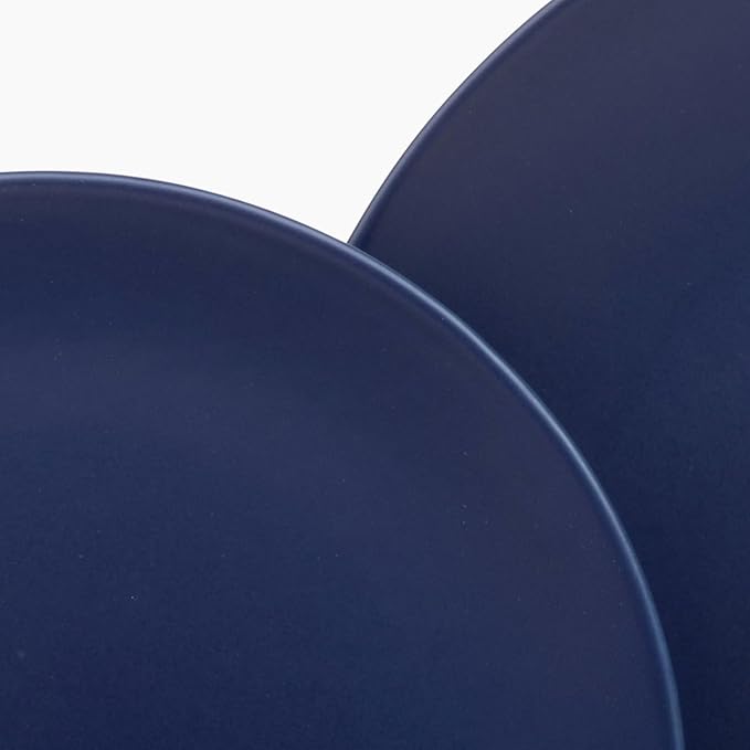 Larder & Vine Ceramic Stoneware Dinnerware 16-Piece Set, 4 Place Settings (Indigo)