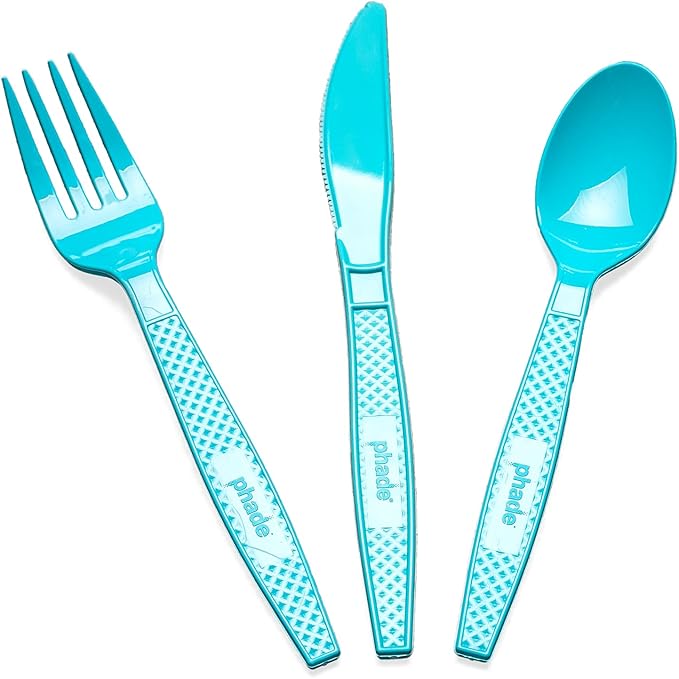 phade 100% Compostable Cutlery Set – 675 Utensils - BPI Certified Forks, Knives & Spoons in Wrapped Compostable Packaging, 6.1–7.1 Inch Sustainable Disposable Utensils – Made in USA