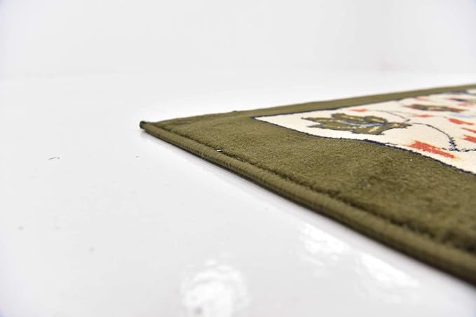 Unique Loom Espahan Collection Area Rug - Cape Cod (8'Square, Green/ Black)