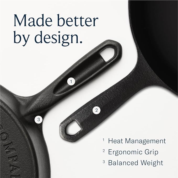 Field Company 6.75-Inch Cast Iron Skillet – Lightweight & Smooth, Made in USA, Pre-seasoned with Organic Oil – Ideal for 1 Serving (No.4 Extra Small)