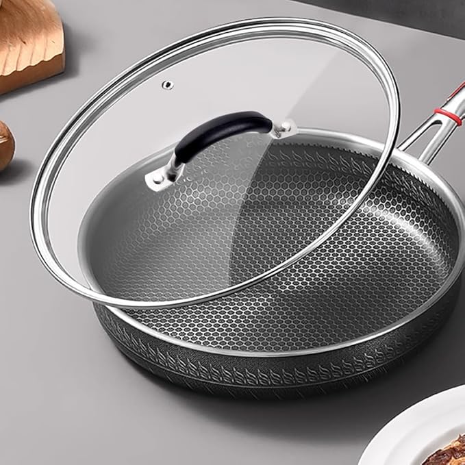 8 Inch Tempered Glass Lid for Lodge 8" Cast Iron Skillets & 2QT Dutch Ovens -Stainless Steel Handle and Rim (8 INCH LID)