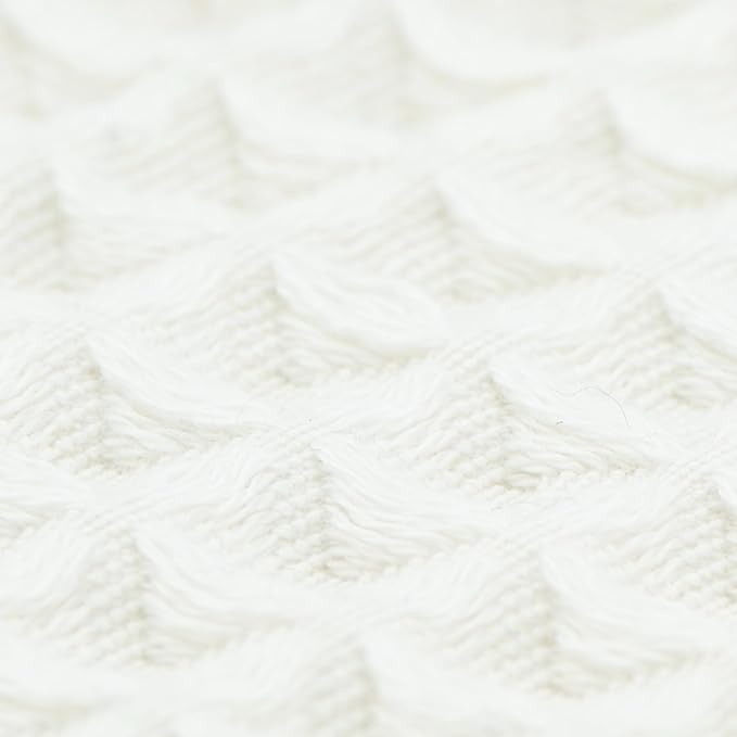 100% Organic Cotton Hair Drying Waffle Towel Wrap for Women | Absorbent & Quick Dry Head Turban for Wet Hair in Shower Sauna Spa, Extra Large for Long Straight Curly Plopping Button (White, 2 PACK)