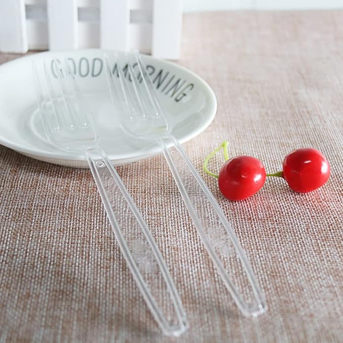 500 Count Clear Disposable Plastic Forks, Heavy Weight Disposable Forks Plastic Utensils for Parties, Picnics, Big Event, Daily Use