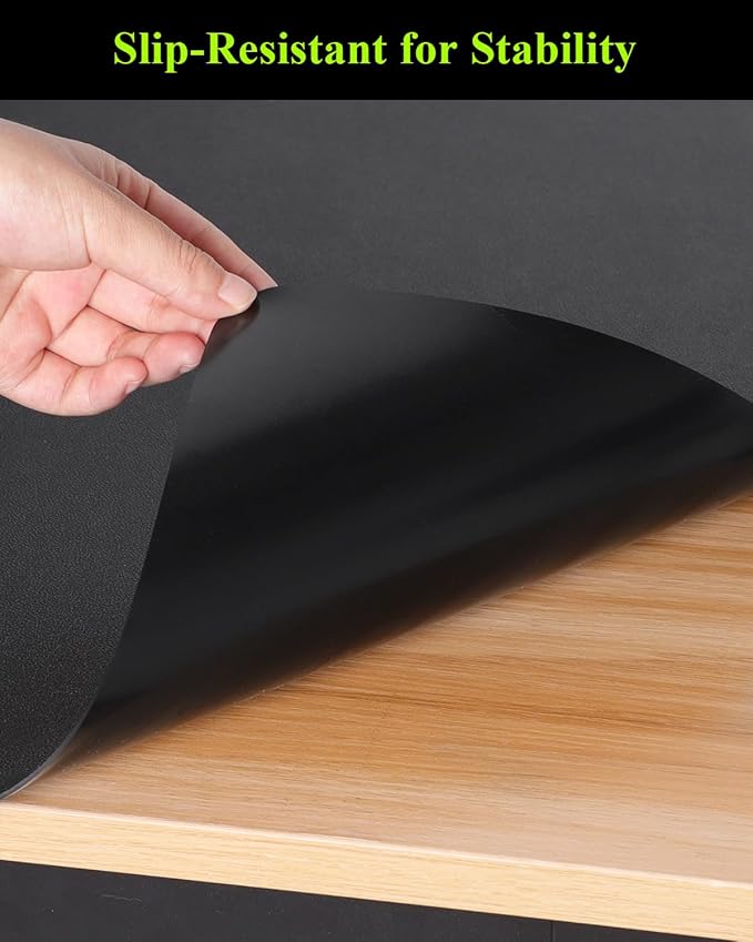 Black Plastic Table Cover Protector, 42" x 96" Waterproof Easy Flat PVC Desk Pad Mat, 1.5mm Thick Rectangle Vinyl Table Top Protector for Dining Room Table, Office, Dresser