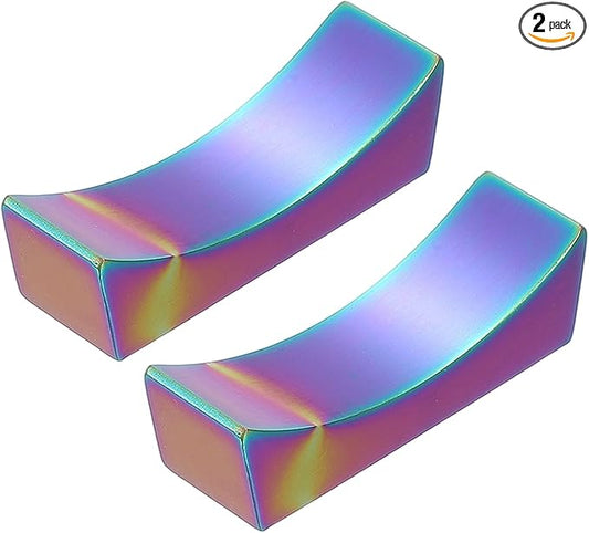uxcell 2pcs Chopstick Rest, 304 Stainless Steel Chopsticks Holder 2.32" x 0.7" x 0.74", Household Tableware Kitchen Tools for Spoon Fork Teaspoon Dining Tool Rest, Iridescent