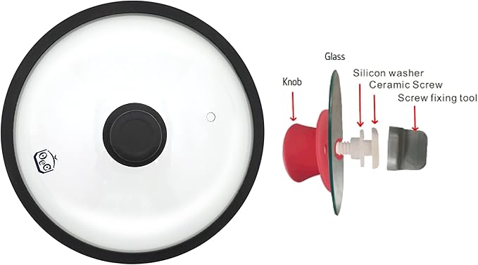 OEC Vented Splatter Guard Microwave Glass Cover for Food with Easy-Grip Handle, 10 inch Diameter, 100% Food Grade Tempered Glass & BPA Free Silicone Rim with Steam Vent, Dishwasher Safe