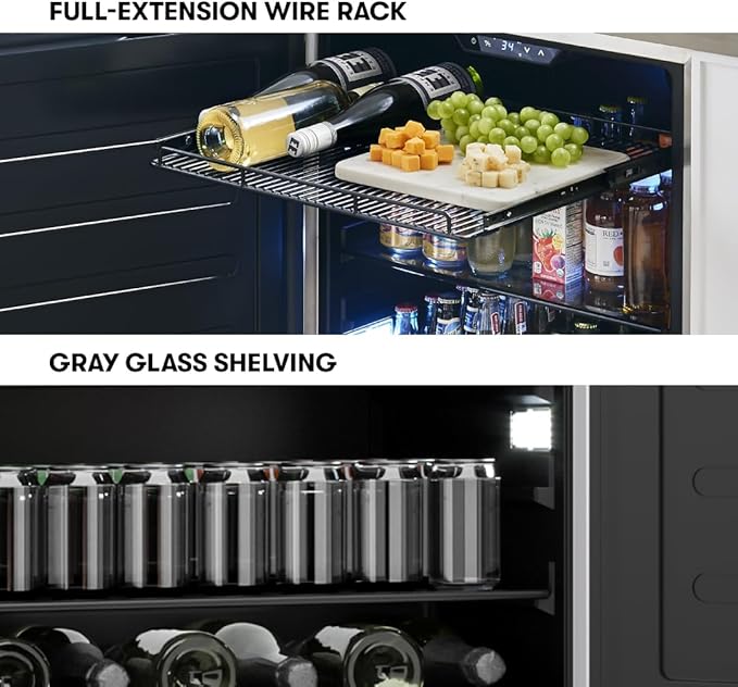 Zephyr Presrv 24 Inch Outdoor Wine Fridge & Beverage Refrigerator Single Zone Under Counter - Drink Chiller Freestanding Stainless Steel Door - 136 cans (Single-Zone Outdoor Wine & Beverage Cooler)