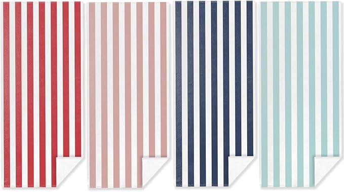 4 Pack Towels for Bathroom, Beach Towel, Microfiber Lightweight Beach Towels Oversized, Towel Accessories for Christmas Bridal Shower Halloween Favors Pool Travel 32x71 IN, Bohemian Boho Striped