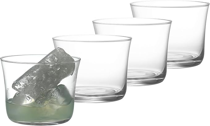 Set of 6 Drinking Glasses - 10oz Clear Cups for Cocktails, Iced Coffee, Tea, Soda, Whiskey and Beer