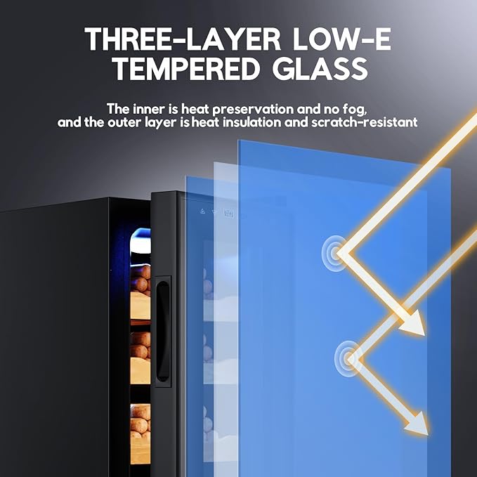 Tylza Cigar Humidor Cabinet 35L, Temp & Humidity Control Electric Humidors for Cigars, 260 Cigars, Digital Hygrometer, Safety Lock, Cigar Humidors with Cedar Wood Drawer Shelves, Cigar Gifts for Men