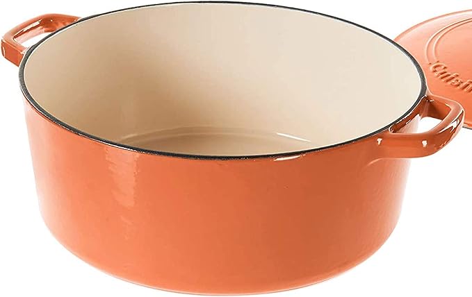 Cuisinart Chef's Classic Enameled Cast Iron Round Covered Casserole (Terracotta Orange, 7- Quart)