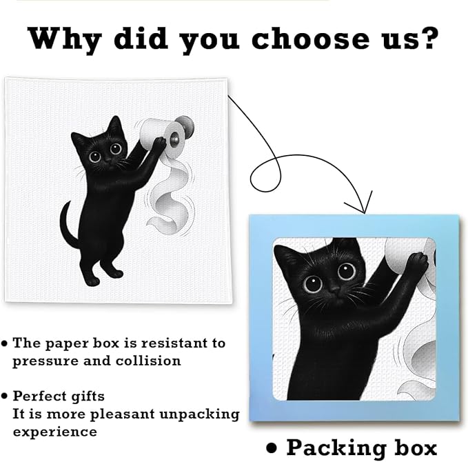 13x13 inch Cute Cat Kitchen Towels 1 PCS, Funny Pet Parents Gifts for Women and Decor Hand Towels for Bathroom, for Cat Lovers,Pet Owners Housewarming, Birthday-04