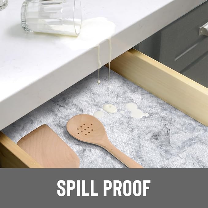 Con-Tact Brand Grip Prints Non-Adhesive Non-Slip Counter Top, Drawer/Shelf Liner, 12" x 20', Carrara Marble