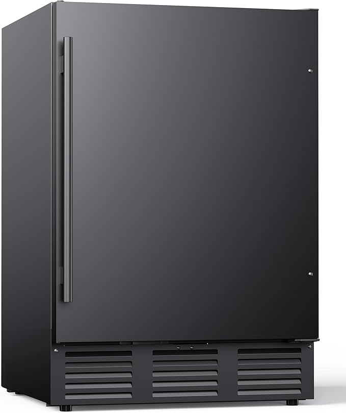 24 Inch 182-Can Beverage Refrigerator, Built-In Outdoor Beer Fridge with Stainless Steel Door, Low Noise Cooling for Soda & Wine, Under Counter Freestanding Design