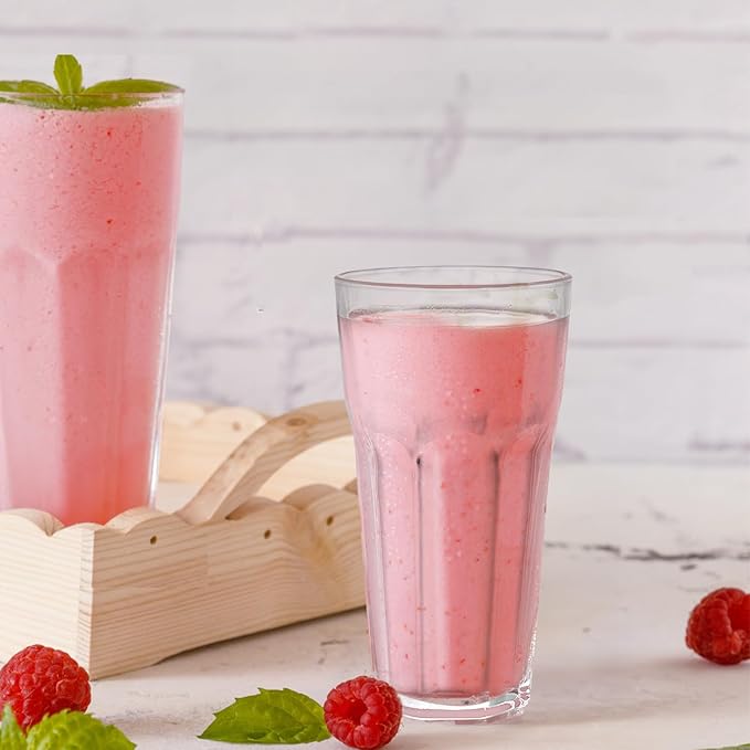 Yopay Set of 8 Highball Drinking Glasses, 12oz Lead-Free Tempered Water Glasses Thick Heavy Base, Clear Iced Hot Tea Glassware for Cocktail, Juice, Milkshake, Soda Beer Tumbler Cup