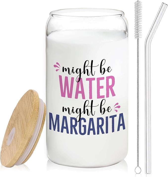 margarita glasses cup Gifts for Cocktail Lovers, Funny Might Be Margarita Tumbler Gifts For Women 14oz,Tequila Lime drinking jar for Cocktail Lovers