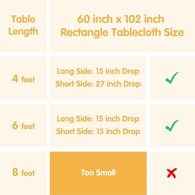BRILLMAX 8 Pack Beige Tablecloths for 6 Foot Rectangle Tables 60 x 102 Inch - 6ft Rectangular Bulk Linen Polyester Fabric Washable Cloth Cover for Wedding Reception Banquet Birthday Party