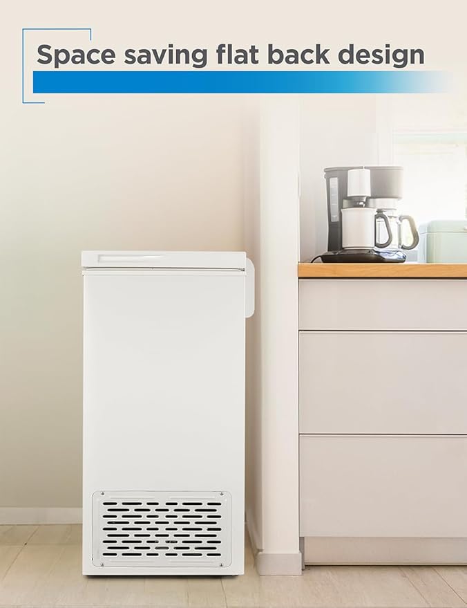 BLACK+DECKER 2.0 Cu. Ft. Compact Chest Freezer, Deep Freezer Holds Up To 70 Lbs. of Frozen Food, Removable Storage Basket, Manual Defrost, White