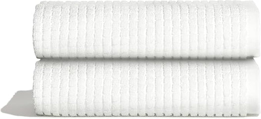 ONSEN Terry Cotton Waffle Hand Towel Set – 2 Pack Luxury Cotton Hand Towels, Quick Dry & Absorbent Bathroom Towels – Soft, Lightweight, Durable Towels for Bathroom Essentials (White, 20x30 in)