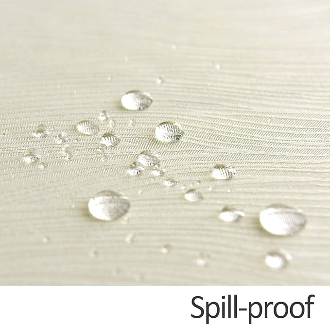 maxmill Jacquard Tablecloth Swirl Design Spillproof Wrinkle Free Heavy Weight Soft Table Cloth Decorative Fabric Table Cover for Outdoor and Indoor Use Oblong 60 x 120 Inch Ivory