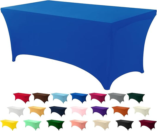 Utopia Kitchen 6FT Spandex Tablecloth [1 Pack, Royal Blue] 200 GSM Stretch, Fitted, Washable and Wrinkle Resistant Table Cloth Rectangle Cover for Trade Shows, Wedding, Parties [72Lx30Wx30H Inch]