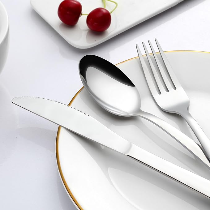 Pleafind 36-Pcs Dinner Knives, 9.1 Inch Stainless Steel Dinner Knife, Sturdy Butter Spreader Knife, Silverware Cutlery Table Knives for Home, Restaurant, Kitchen, Mirror Polished and Dishwasher Safe