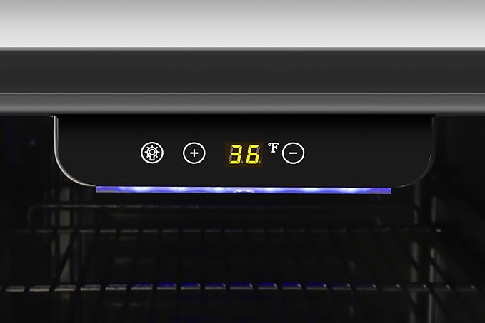 Koolmore 18 in. 3.2 Cu. Ft. Beverage Refrigerator Merchandiser with Stainless Steel Trim and Touch Panel For Soda, Beer or Wine Perfect for Use in a Commercial or Home Setting, ETL Listed (KM-BR32SS)