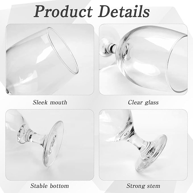 36 Pcs Clear Glasses 13.5 Oz Glass Stemmed Drinks Cup for Dishwasher Wine Juice Milk Beer Cold Beverages