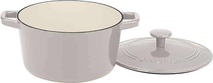 Cuisinart Chef's Classic Enameled Cast Iron Round Covered Casserole (Linen, 3- Quart)