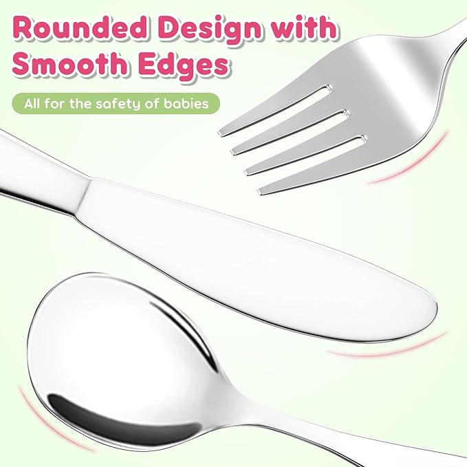 Lehoo Castle Kids Silverware, 6Pcs Toddler Utensils, Kids Utensils Includes Forks and Spoons, Knives, Toddler Silverware Stainless Steel (Insect)