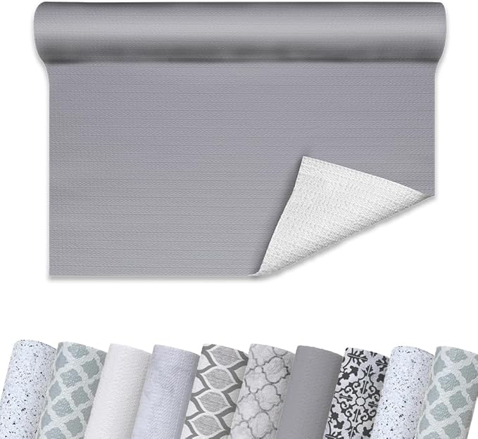 Con-Tact Brand Grip Prints Non-Adhesive Non-Slip Counter Top, Drawer/Shelf Liner, 12" x 20' (Cool Gray)