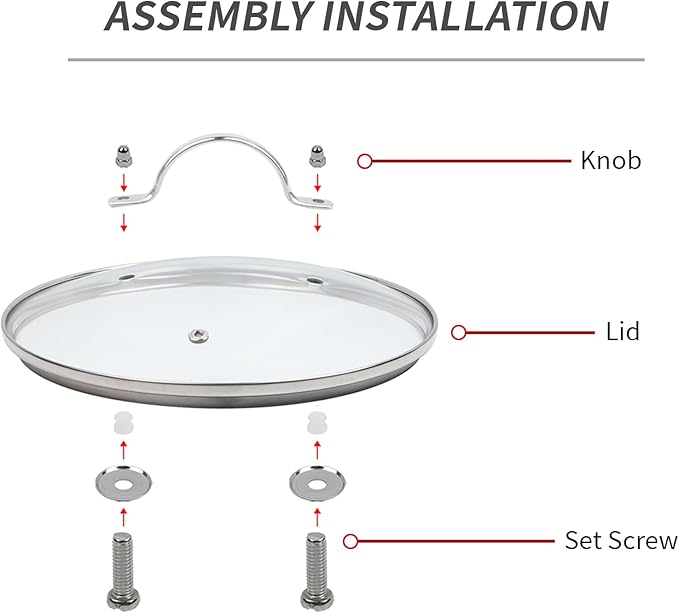 9.5" Tempered Glass Pan Lid with Steam Vent, Thickened to 4mm and Dishwasher Safe and Oven up to 480℉, Universal Lid Fit for Cast Iron Skillets, Frying Saute Pan, Cooking Pot