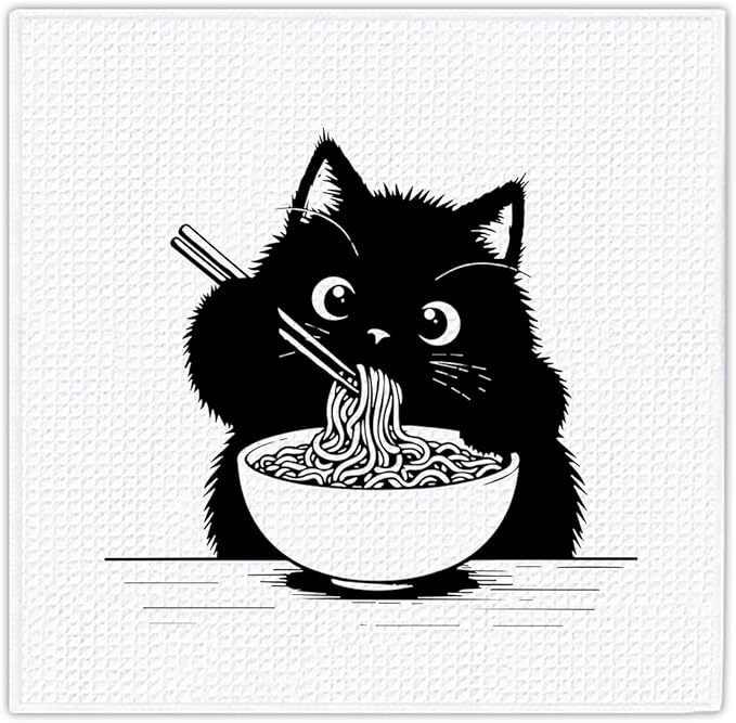 13x13 inch Cute Cat Kitchen Towels 1 PCS, Funny Pet Parents Gifts for Women and Decor Hand Towels for Bathroom, for Cat Lovers,Pet Owners Housewarming, Birthday-06