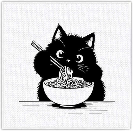 13x13 inch Cute Cat Kitchen Towels 1 PCS, Funny Pet Parents Gifts for Women and Decor Hand Towels for Bathroom, for Cat Lovers,Pet Owners Housewarming, Birthday-06