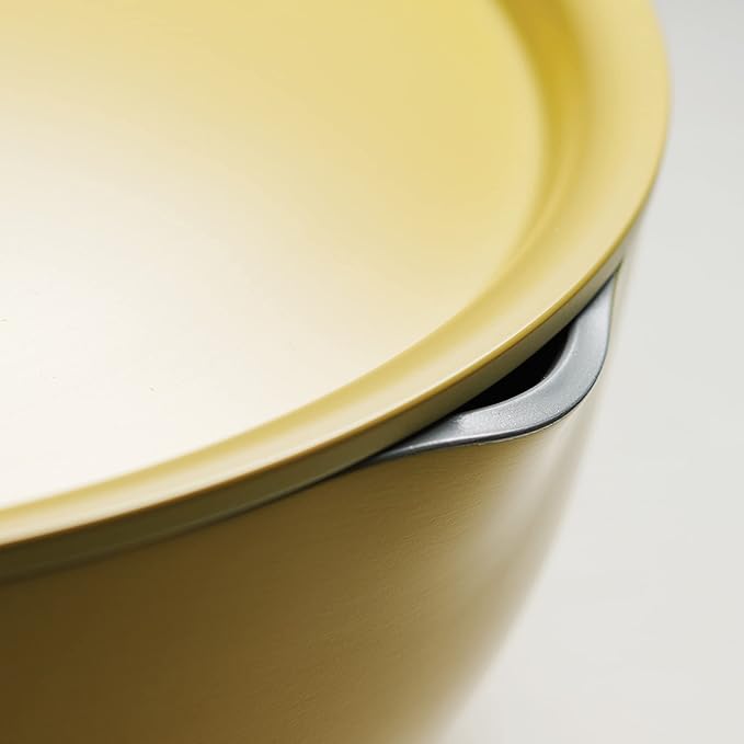 Tramontina All-in-One Plus Pan Set, 5-Quart Ceramic Non Stick Cooking Pan with Lid, Steamer Insert, Bamboo Utensil and Trivet, Yellow