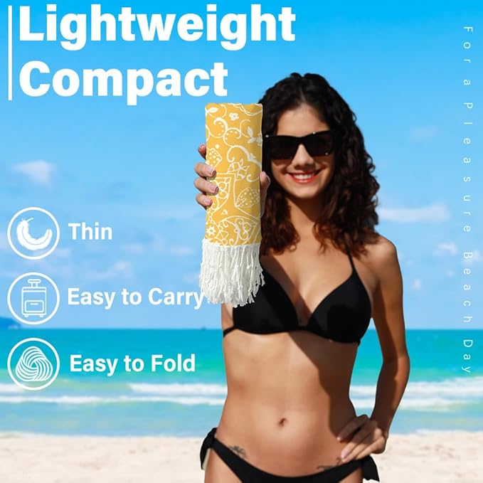 2 Pack Turkish Beach Towel Quick Dry Absorbent Cotton Lightweight Thin Bathroom Bath Pool Swim Towels Extra Large Oversized Sand Free Beach Accessories Essentials Stuff Cloud Adults Gift