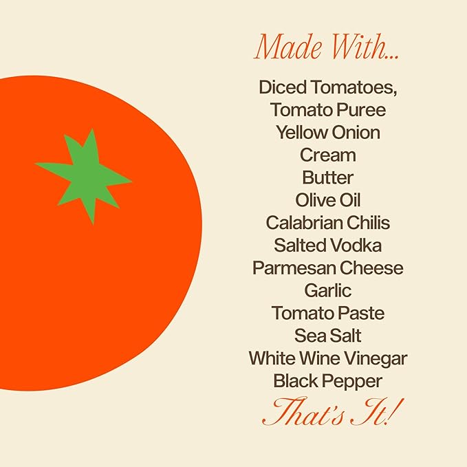 Sauz | Creamy Calabrian Vodka Sauce, 25 Oz Jar (4-Pack), Gluten-Free, Non-GMO, Multi-Use Tomato Sauce with Clean Ingredients – Small Batch Pasta Sauce