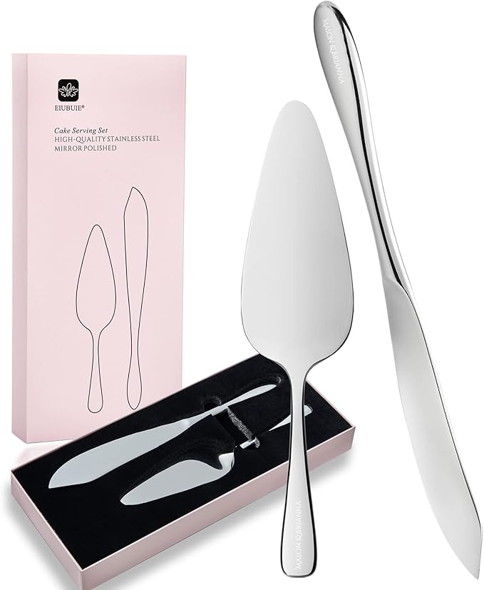 Cake Cutting Set for Wedding, Personalized Custom Engraved Cake Knife and Server Set, Classic Design 18/10 Stainless Steel Pie Cakes Serving of 2 Piece