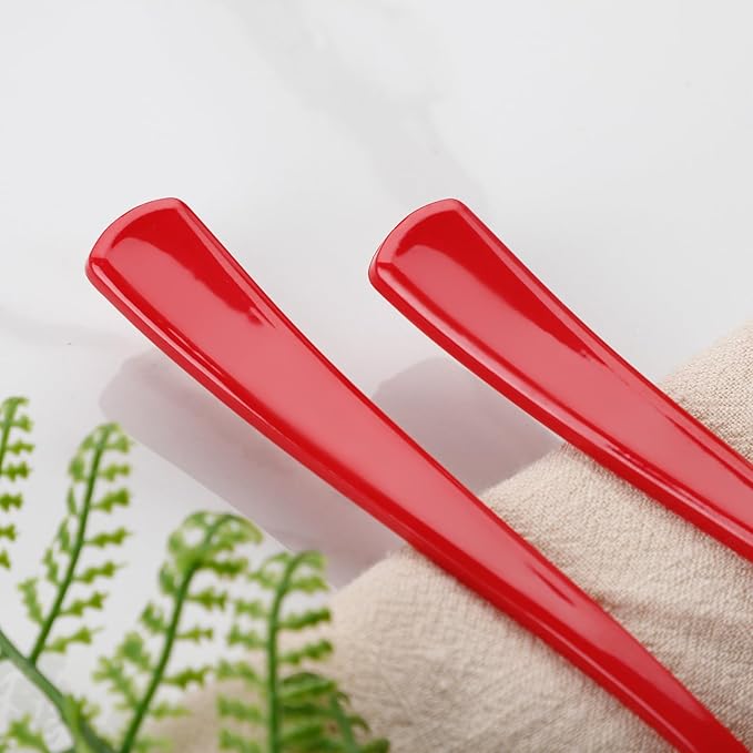 WDF 100 Pieces Red Christmas Forks - 7.4inch Heavy Duty Red Forks Disposable - Plastic Silverware for Dessert Cake - Plastic Cutlery for Christmas or Daily Using